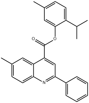 2-isopropyl-5-methylphenyl 6-methyl-2-phenyl-4-quinolinecarboxylate Struktur