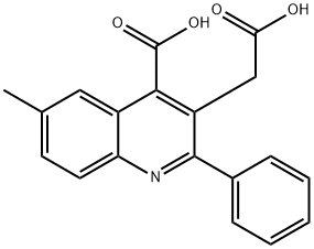 3-(carboxymethyl)-6-methyl-2-phenyl-4-quinolinecarboxylic acid Struktur