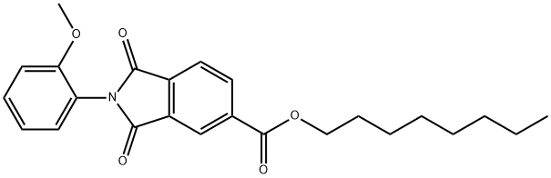 octyl 2-(2-methoxyphenyl)-1,3-dioxoisoindoline-5-carboxylate Struktur