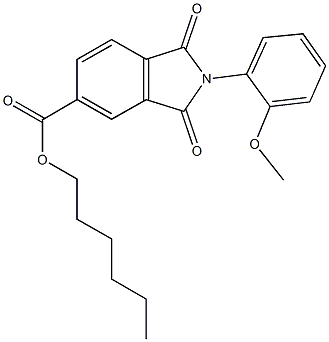 hexyl 2-(2-methoxyphenyl)-1,3-dioxoisoindoline-5-carboxylate Struktur