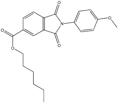 hexyl 2-(4-methoxyphenyl)-1,3-dioxoisoindoline-5-carboxylate Struktur