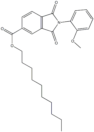 decyl 2-(2-methoxyphenyl)-1,3-dioxo-5-isoindolinecarboxylate Struktur