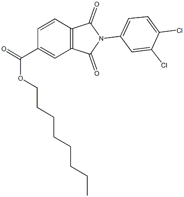 octyl 2-(3,4-dichlorophenyl)-1,3-dioxo-5-isoindolinecarboxylate Struktur