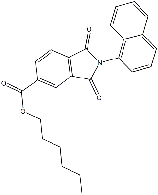 hexyl 2-(1-naphthyl)-1,3-dioxoisoindoline-5-carboxylate Struktur