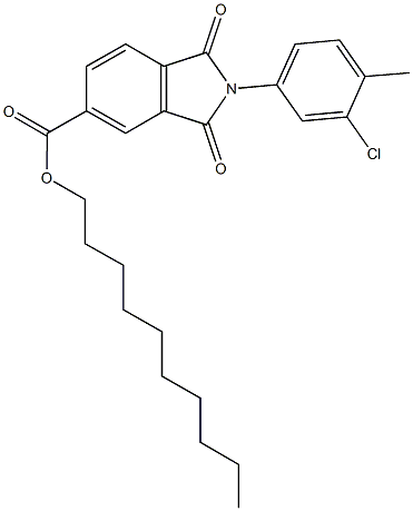 decyl 2-(3-chloro-4-methylphenyl)-1,3-dioxoisoindoline-5-carboxylate Struktur