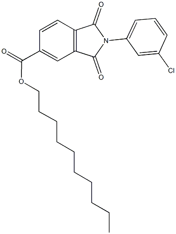 decyl 2-(3-chlorophenyl)-1,3-dioxo-5-isoindolinecarboxylate Struktur