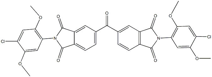 2-(4-chloro-2,5-dimethoxyphenyl)-5-{[2-(4-chloro-2,5-dimethoxyphenyl)-1,3-dioxo-2,3-dihydro-1H-isoindol-5-yl]carbonyl}-1H-isoindole-1,3(2H)-dione Struktur