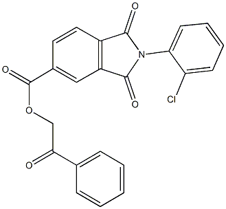 2-oxo-2-phenylethyl 2-(2-chlorophenyl)-1,3-dioxoisoindoline-5-carboxylate Struktur