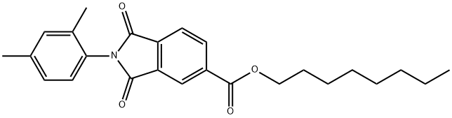 octyl 2-(2,4-dimethylphenyl)-1,3-dioxoisoindoline-5-carboxylate Struktur