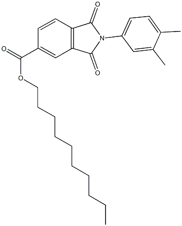 decyl 2-(3,4-dimethylphenyl)-1,3-dioxoisoindoline-5-carboxylate Struktur