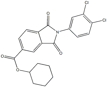 cyclohexyl 2-(3,4-dichlorophenyl)-1,3-dioxo-5-isoindolinecarboxylate Struktur