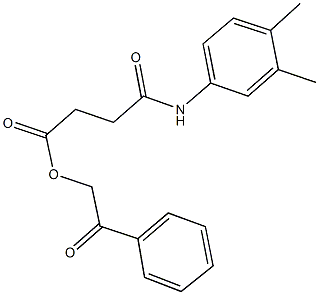 2-oxo-2-phenylethyl 4-(3,4-dimethylanilino)-4-oxobutanoate Struktur