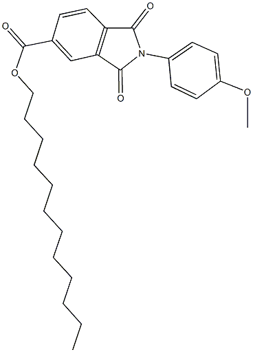 dodecyl 2-(4-methoxyphenyl)-1,3-dioxoisoindoline-5-carboxylate Struktur