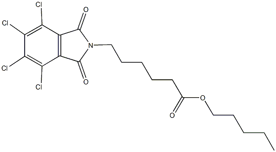 pentyl 6-(4,5,6,7-tetrachloro-1,3-dioxo-1,3-dihydro-2H-isoindol-2-yl)hexanoate Struktur