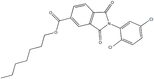 heptyl 2-(2,5-dichlorophenyl)-1,3-dioxo-5-isoindolinecarboxylate Struktur