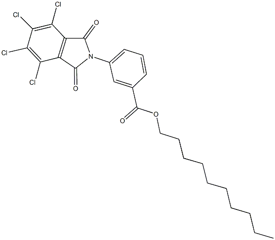 decyl 3-(4,5,6,7-tetrachloro-1,3-dioxo-1,3-dihydro-2H-isoindol-2-yl)benzoate Struktur