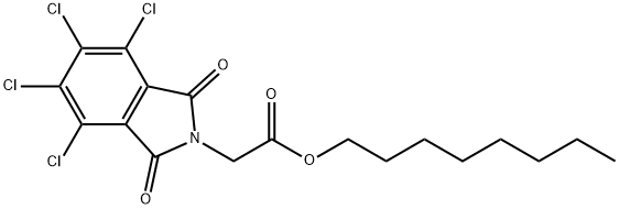 octyl (4,5,6,7-tetrachloro-1,3-dioxo-1,3-dihydro-2H-isoindol-2-yl)acetate Struktur