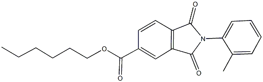 hexyl 2-(2-methylphenyl)-1,3-dioxoisoindoline-5-carboxylate Struktur