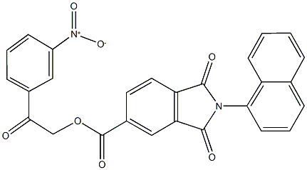 2-{3-nitrophenyl}-2-oxoethyl 2-(1-naphthyl)-1,3-dioxoisoindoline-5-carboxylate Struktur