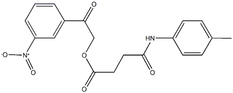 2-{3-nitrophenyl}-2-oxoethyl 4-oxo-4-(4-toluidino)butanoate Struktur