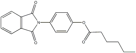 4-(1,3-dioxo-1,3-dihydro-2H-isoindol-2-yl)phenyl hexanoate Struktur