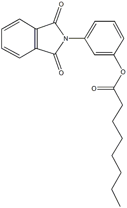 3-(1,3-dioxo-1,3-dihydro-2H-isoindol-2-yl)phenyl octanoate Struktur