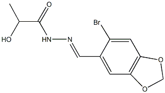 N'-[(6-bromo-1,3-benzodioxol-5-yl)methylene]-2-hydroxypropanohydrazide Struktur