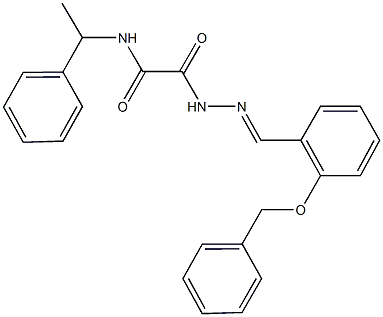 2-{2-[2-(benzyloxy)benzylidene]hydrazino}-2-oxo-N-(1-phenylethyl)acetamide Struktur