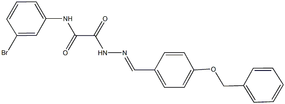 2-{2-[4-(benzyloxy)benzylidene]hydrazino}-N-(3-bromophenyl)-2-oxoacetamide Struktur