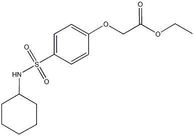 ethyl {4-[(cyclohexylamino)sulfonyl]phenoxy}acetate Struktur