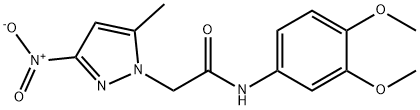 N-(3,4-dimethoxyphenyl)-2-{3-nitro-5-methyl-1H-pyrazol-1-yl}acetamide Struktur