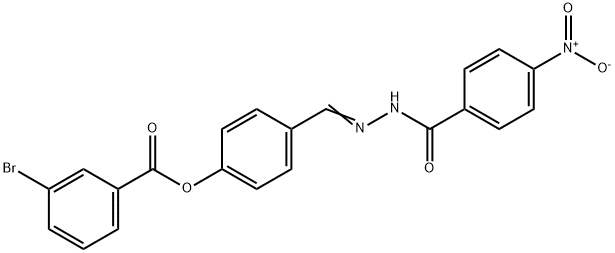 4-(2-{4-nitrobenzoyl}carbohydrazonoyl)phenyl 3-bromobenzoate Struktur