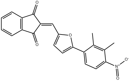 2-[(5-{4-nitro-2,3-dimethylphenyl}-2-furyl)methylene]-1H-indene-1,3(2H)-dione Struktur