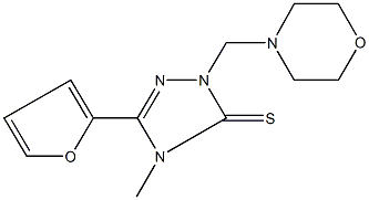 5-(2-furyl)-4-methyl-2-(4-morpholinylmethyl)-2,4-dihydro-3H-1,2,4-triazole-3-thione Struktur