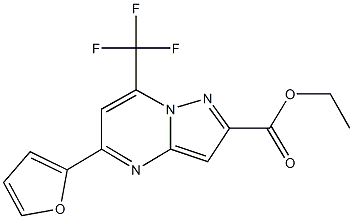 ethyl 5-(2-furyl)-7-(trifluoromethyl)pyrazolo[1,5-a]pyrimidine-2-carboxylate Struktur