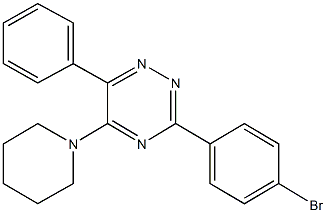 3-(4-bromophenyl)-6-phenyl-5-(1-piperidinyl)-1,2,4-triazine Struktur