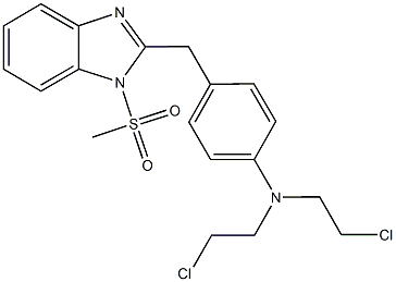 N,N-bis(2-chloroethyl)-4-{[1-(methylsulfonyl)-1H-benzimidazol-2-yl]methyl}aniline Struktur