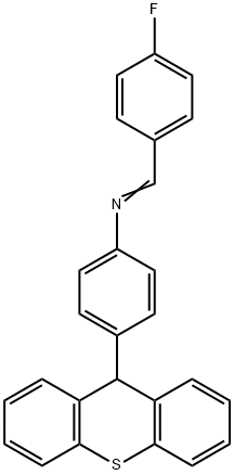 N-(4-fluorobenzylidene)-N-[4-(9H-thioxanthen-9-yl)phenyl]amine Struktur