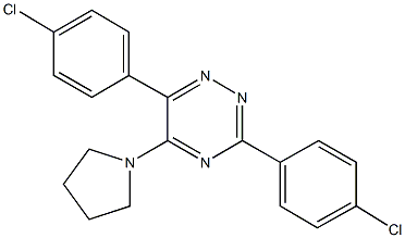 3,6-bis(4-chlorophenyl)-5-(1-pyrrolidinyl)-1,2,4-triazine Struktur