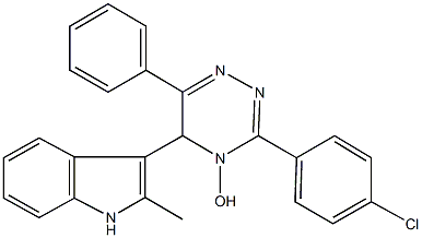 3-(4-chlorophenyl)-5-(2-methyl-1H-indol-3-yl)-6-phenyl-1,2,4-triazin-4(5H)-ol Struktur