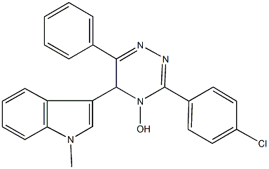 3-(4-chlorophenyl)-5-(1-methyl-1H-indol-3-yl)-6-phenyl-1,2,4-triazin-4(5H)-ol Struktur