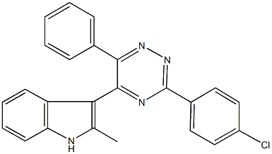 3-[3-(4-chlorophenyl)-6-phenyl-1,2,4-triazin-5-yl]-2-methyl-1H-indole Struktur