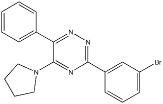 3-(3-bromophenyl)-6-phenyl-5-(1-pyrrolidinyl)-1,2,4-triazine Struktur