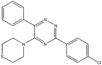 3-(4-chlorophenyl)-6-phenyl-5-(4-thiomorpholinyl)-1,2,4-triazine Struktur