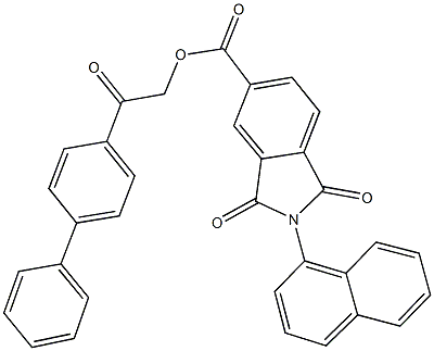 2-[1,1'-biphenyl]-4-yl-2-oxoethyl 2-(1-naphthyl)-1,3-dioxo-5-isoindolinecarboxylate Struktur