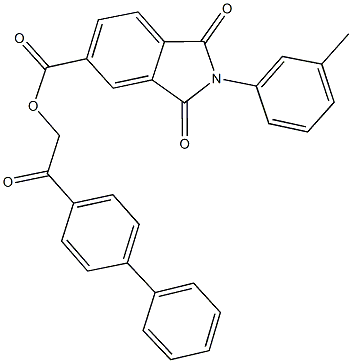 2-[1,1'-biphenyl]-4-yl-2-oxoethyl 2-(3-methylphenyl)-1,3-dioxo-5-isoindolinecarboxylate Struktur