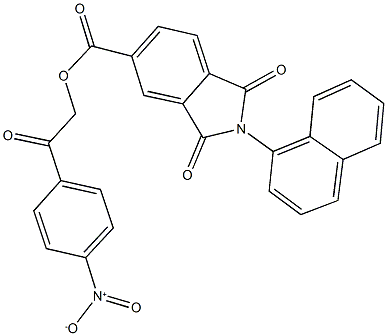 2-{4-nitrophenyl}-2-oxoethyl 2-(1-naphthyl)-1,3-dioxo-5-isoindolinecarboxylate Struktur