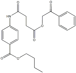 butyl 4-{[4-oxo-4-(2-oxo-2-phenylethoxy)butanoyl]amino}benzoate Struktur