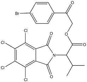 2-(4-bromophenyl)-2-oxoethyl 3-methyl-2-(4,5,6,7-tetrachloro-1,3-dioxo-1,3-dihydro-2H-isoindol-2-yl)butanoate Struktur