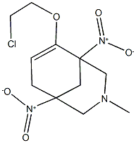 6-(2-chloroethoxy)-1,5-bisnitro-3-methyl-3-azabicyclo[3.3.1]non-6-ene Struktur